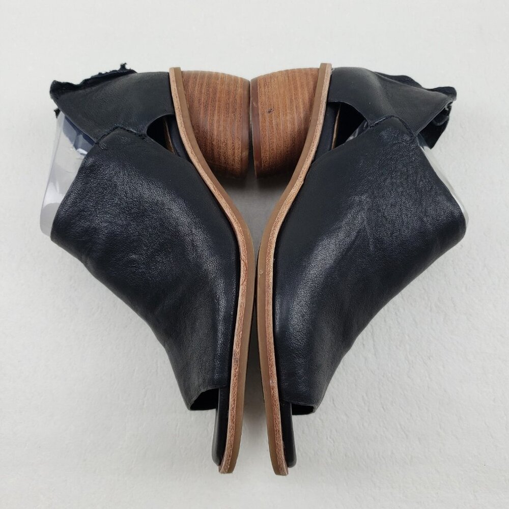 Sofft Carleigh Peep Toe Heel Womens 7.5 Black Leather Block Heel Zip Up Bootie - Picture 9 of 14